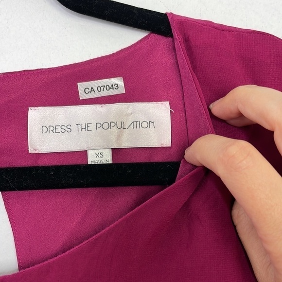 DRESS The Population Fushia Chiffon Mini Dress - Picture 8 of 10